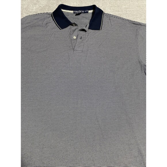 Nautica Shirts Men's XL Grey Polo Collared Short Sleeve Stripes - Picture 7 of 15